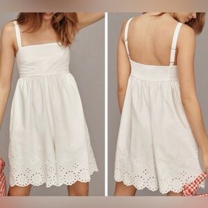 Anthropologie White Eyelet Romper spring jumpsuit